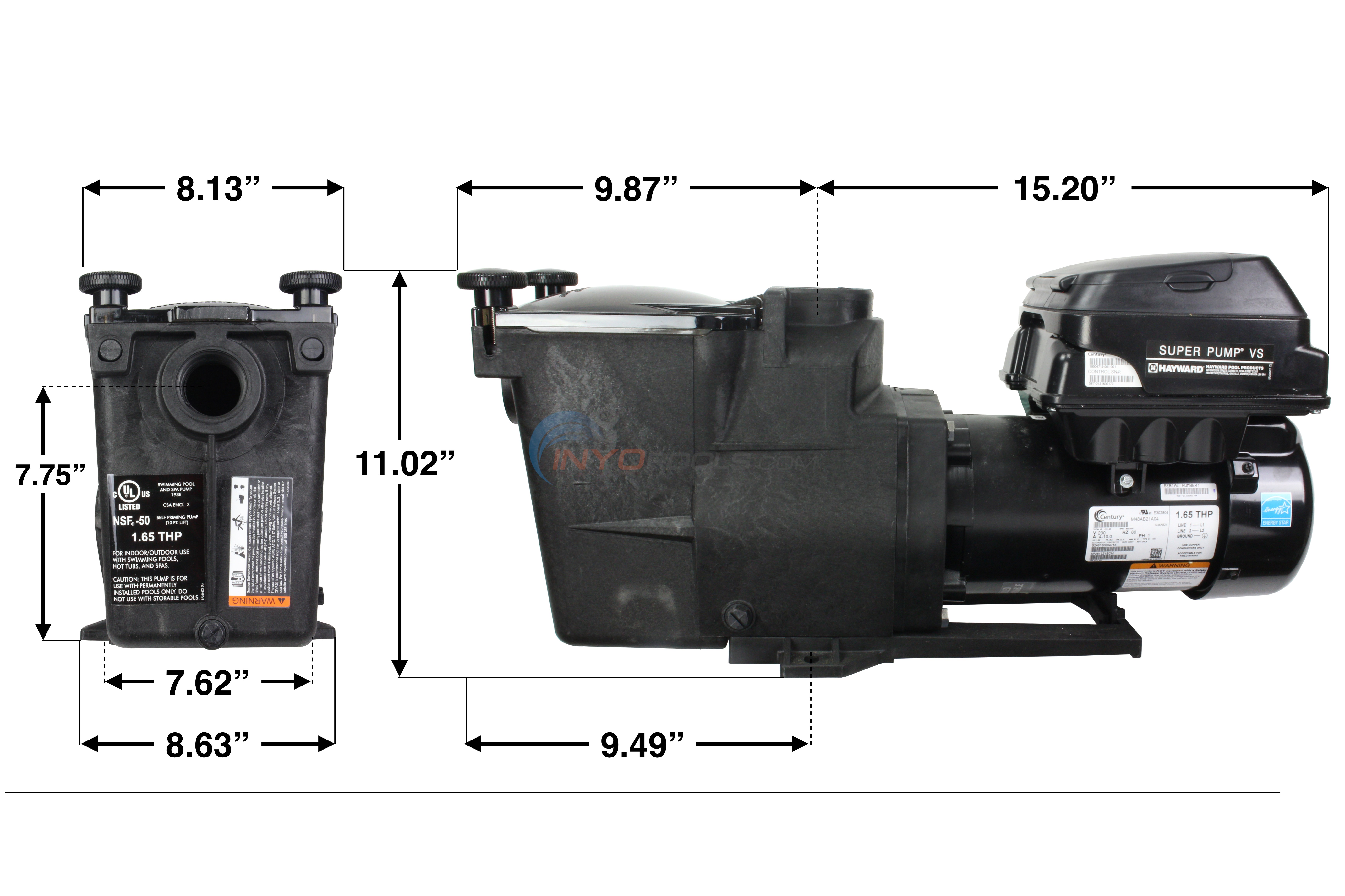 Hayward 1.5 HP Super Pump VS, Inground Pool, Energy Efficient, Variable