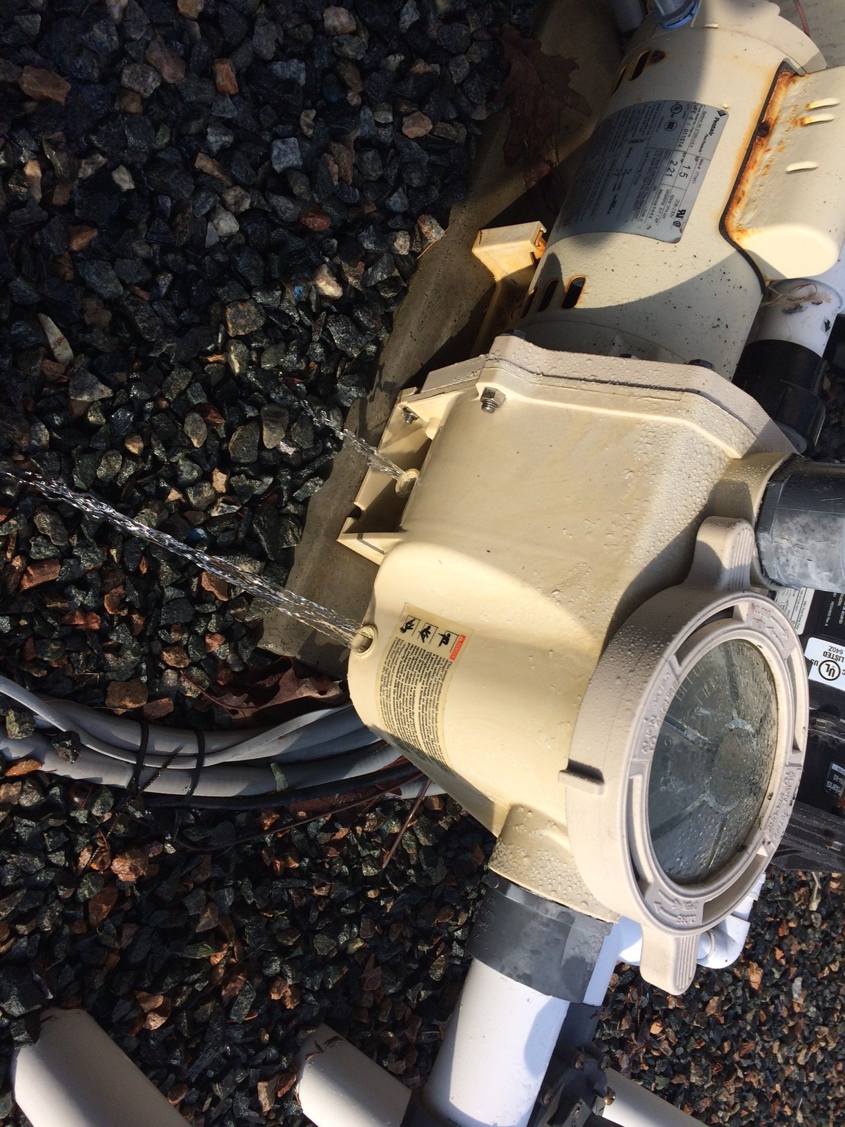 Water coming out of drain plugs under Pentair Intelliflow