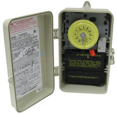 Intermatic Clock, Time Outdoor, 240v W/ Fireman Sw. (t104p201