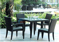 PVC Rattan Wicker 5pc Patio Table Set PR355