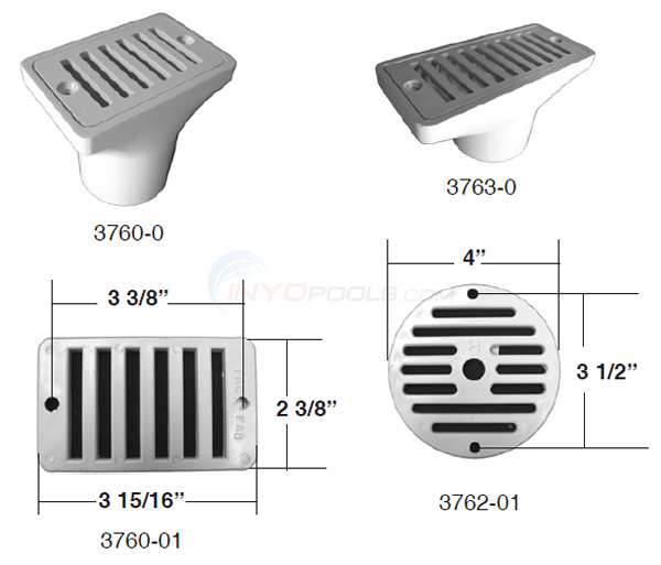 Hayward/Pentair Deck and Gutter Drains Parts