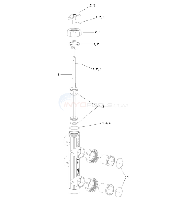 Jandy Push Pull Valve Models SVLV8, SVLV2, & BWVLSLD Parts