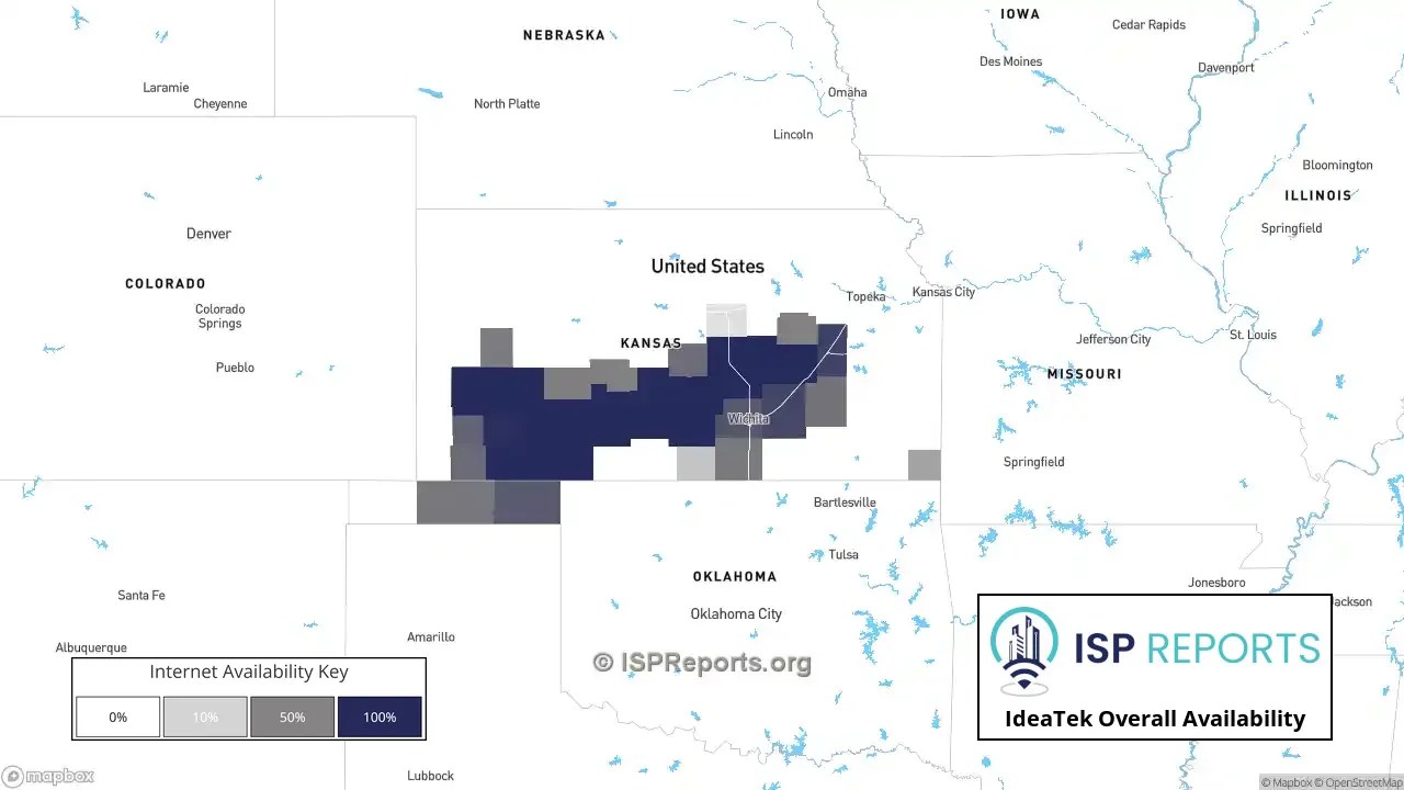 IdeaTek Availability fixed wireless, fiber, and DSL Coverage