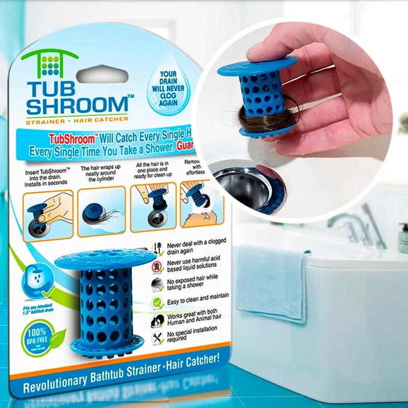 Пробказатычка для ванноя с фильтром от волос Tub Shroom c18 171