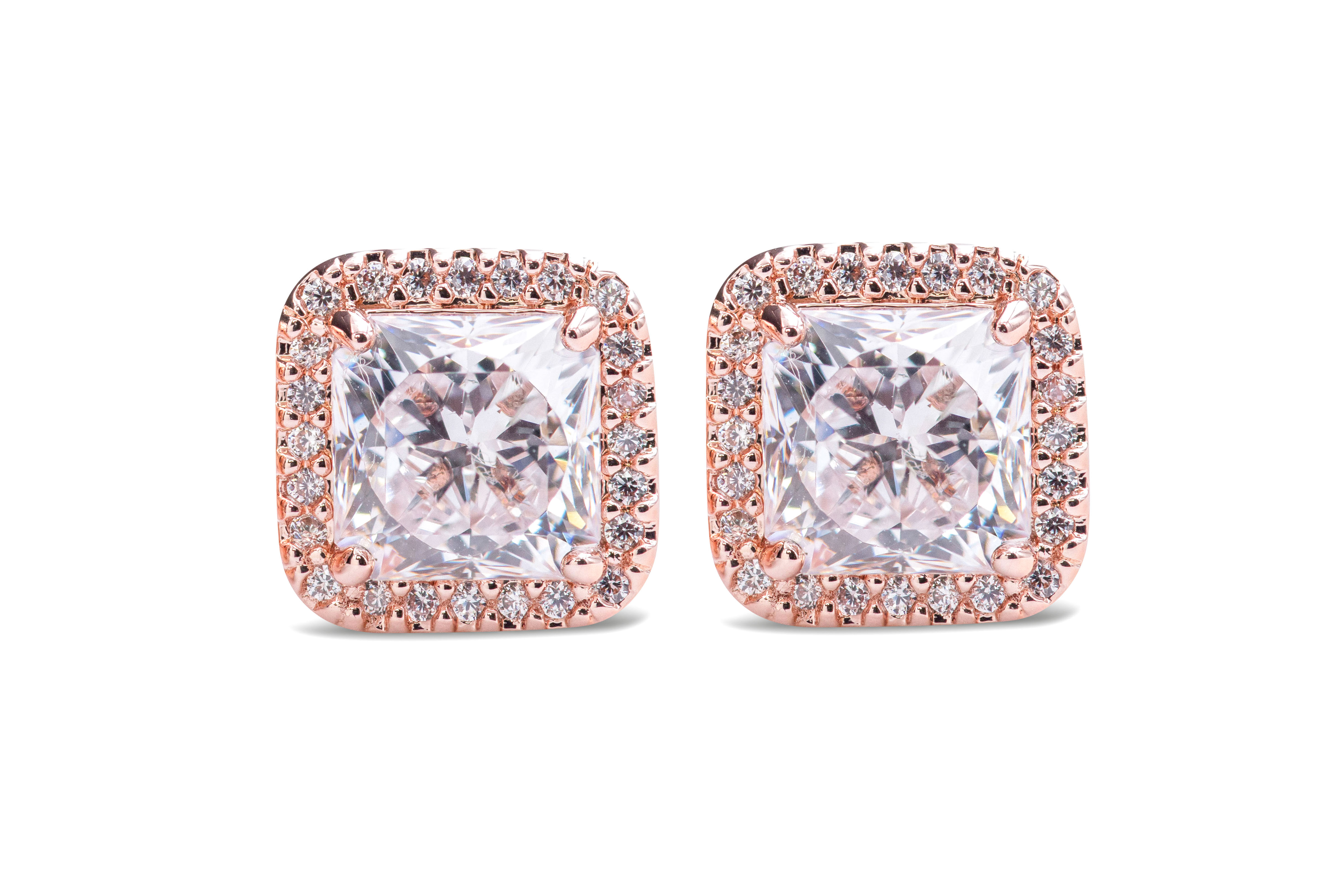 Pandora Square Sparkle Halo Stud Earrings eBay