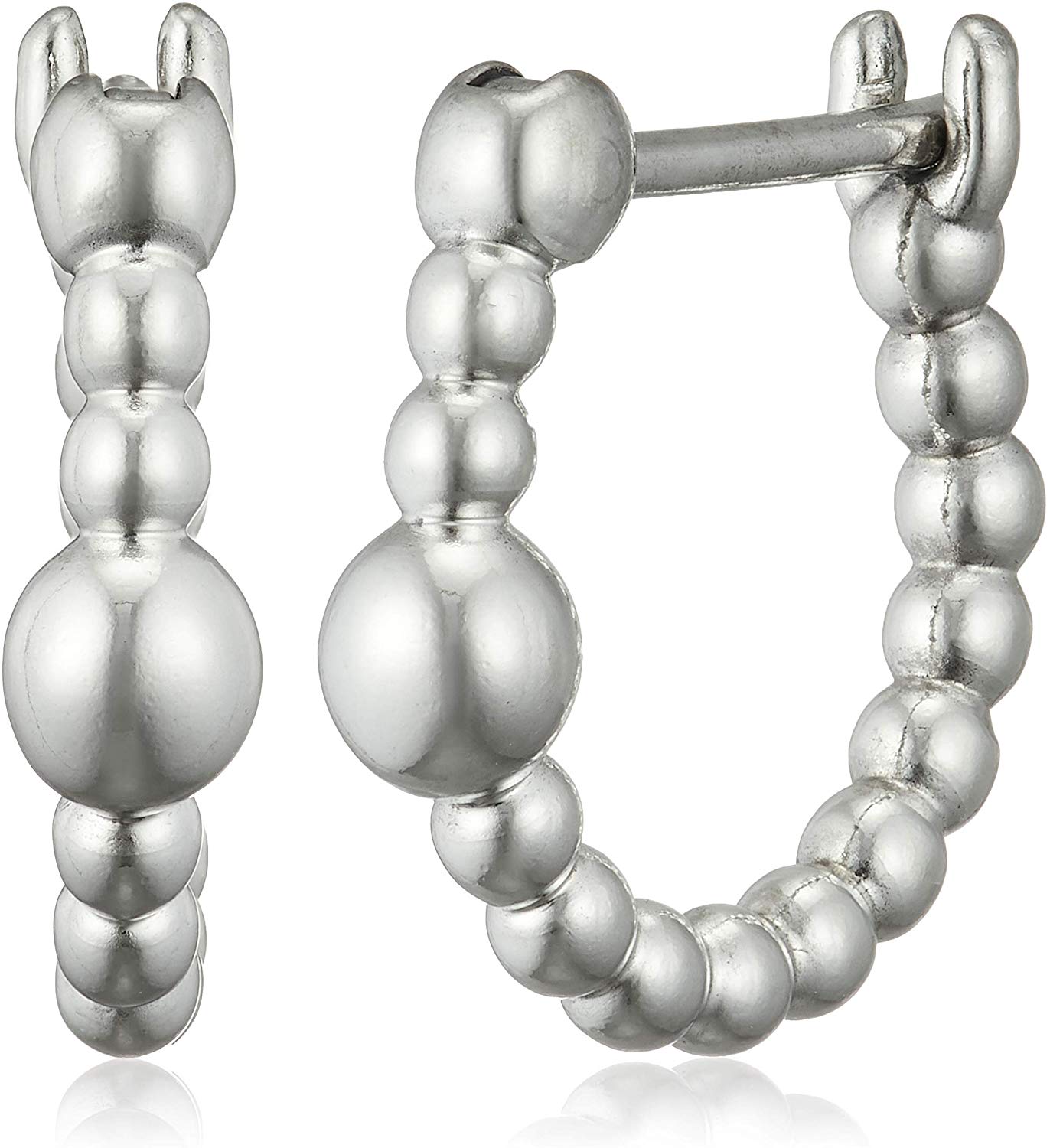 Pandora Beaded Hoop Earrings In Sterling Silver eBay