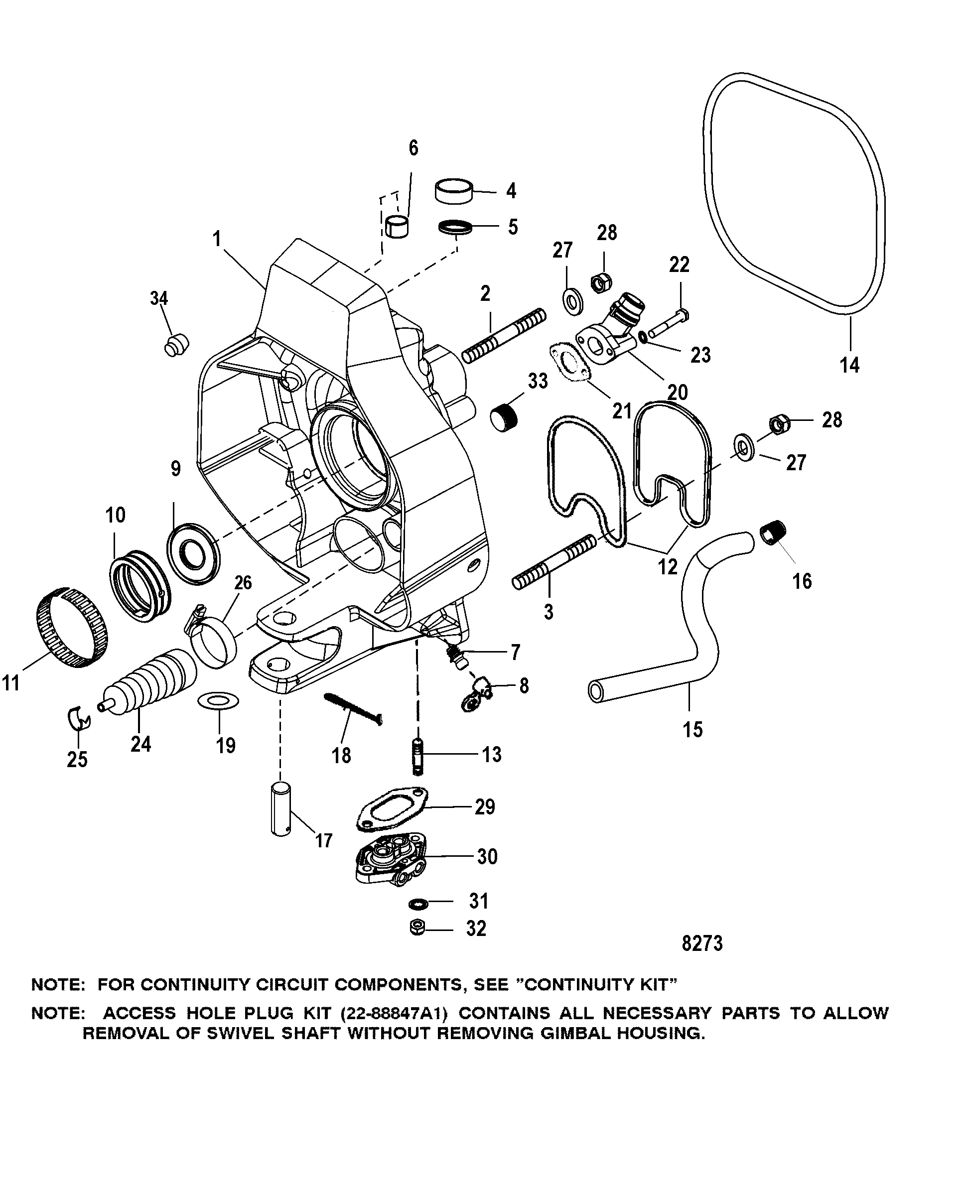 Gimbal Housing FOR MERCRUISER / RACE STERNDRIVE BRAVO XR I III SPORT