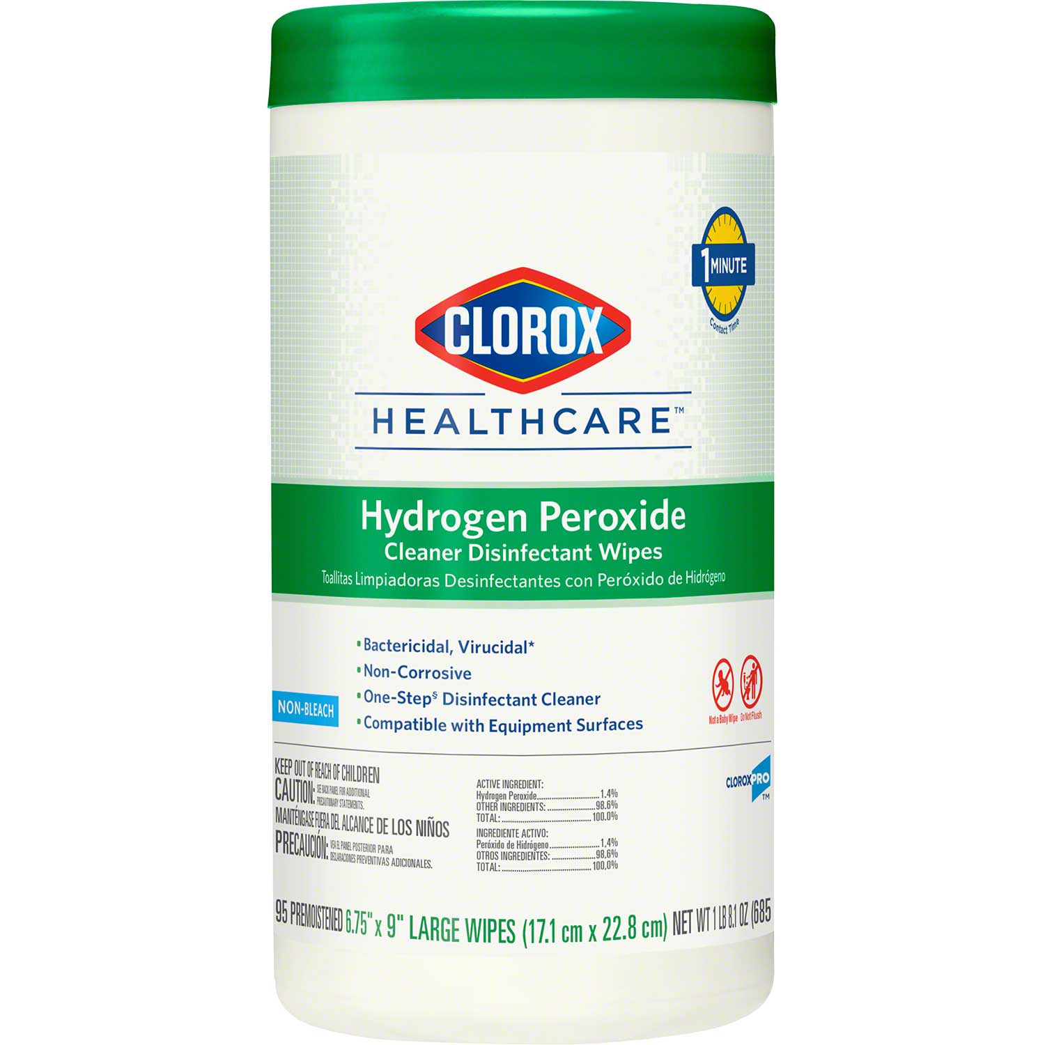 Clorox Healthcare® Hydrogen Peroxide Cleaner Disinfectant Wipe 95 ct