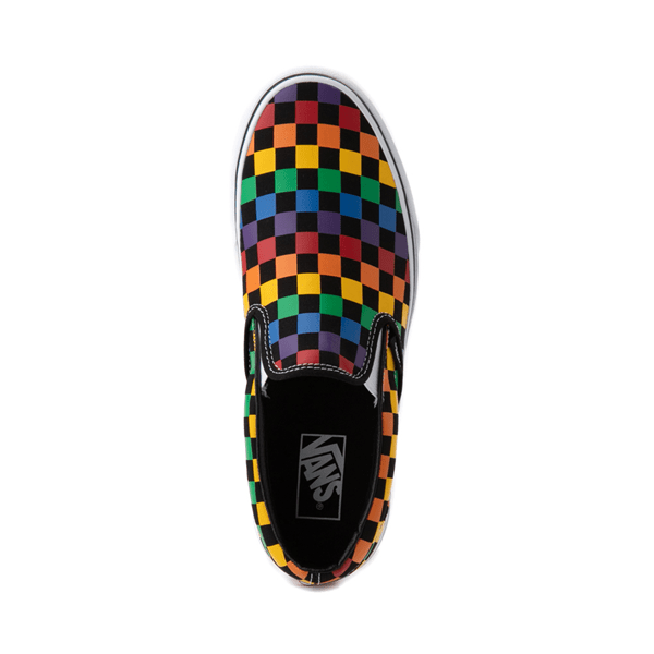 Vans Slip On Rainbow Checkerboard Skate Shoe Black / Multicolor