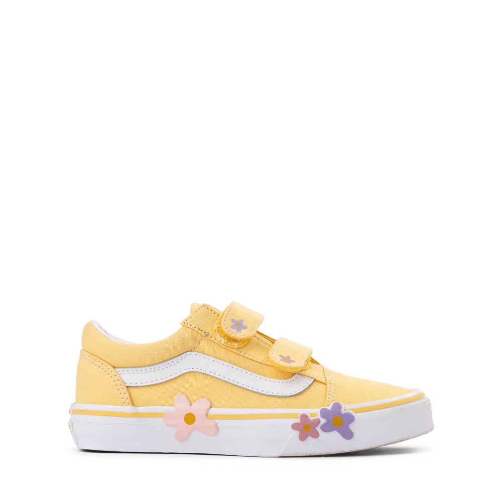 Vans Old Skool V Skate Shoe Little Kid Yellow / Floral Journeys Kidz