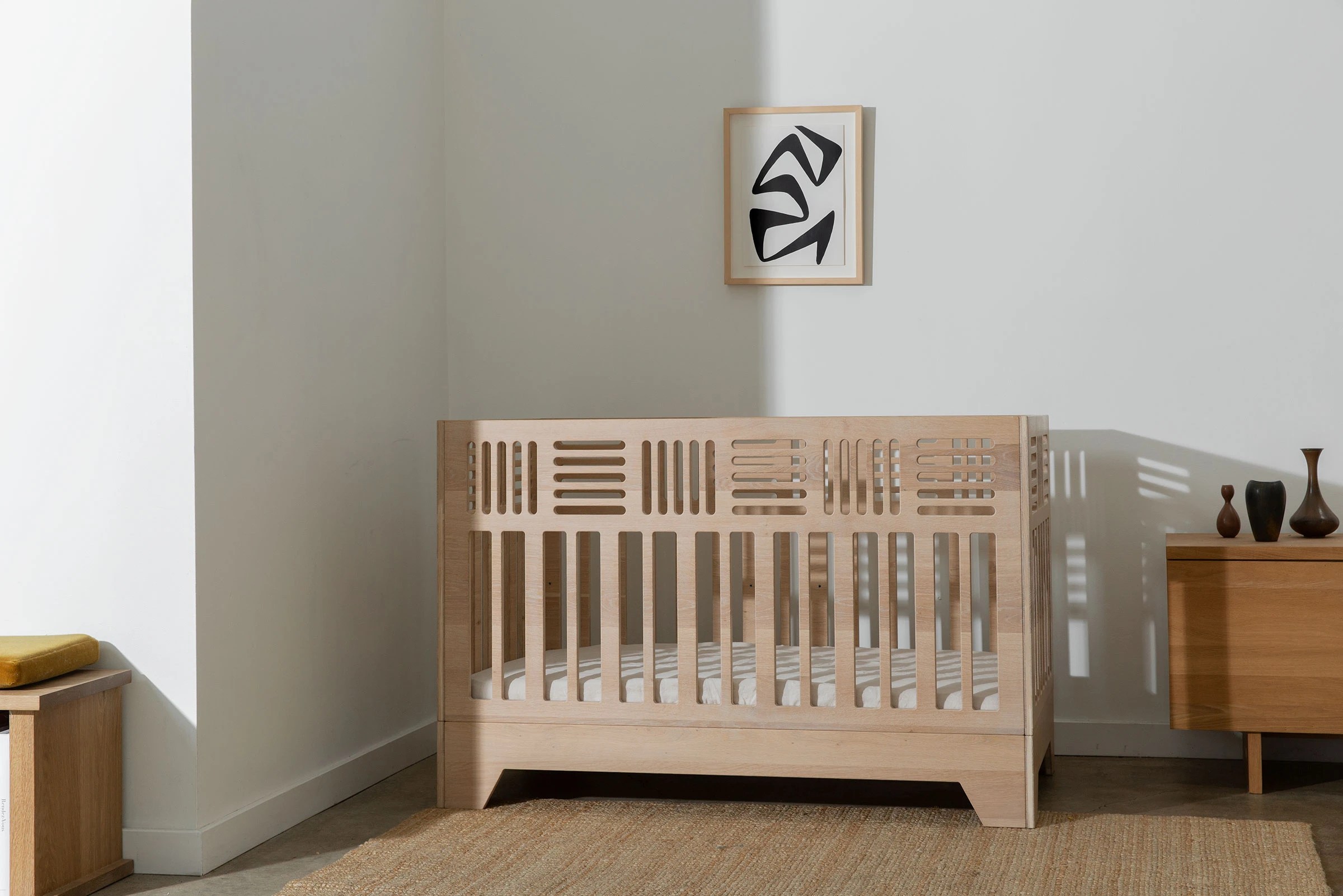 Io Crib Modern White Oak Crib Kalon Studios US