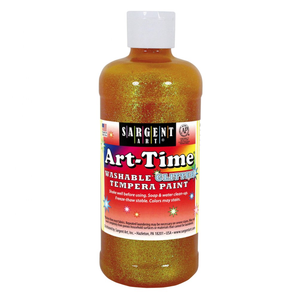 16 oz. Washable Glitter Tempera Paint Yellow