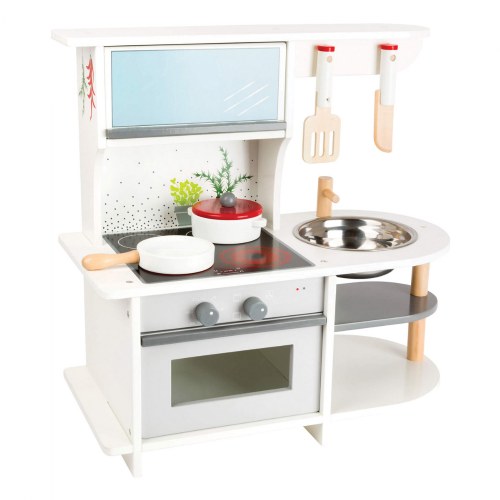 Wooden Kitchen Playset with Removable Sink Basin