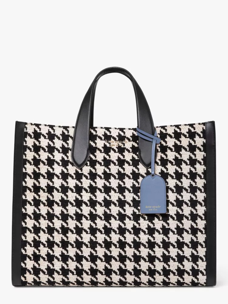 Manhattan Houndstooth Large Tote Kate Spade New York