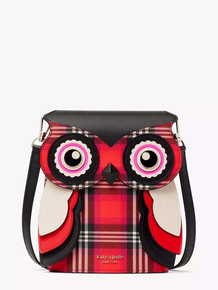Blinx Plaid 3d Owl Crossbody Kate Spade UK