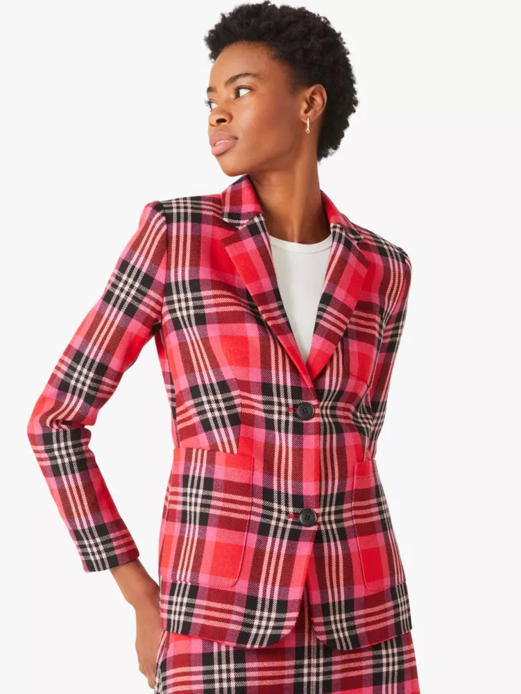 Foliage Plaid Blazer Kate Spade New York