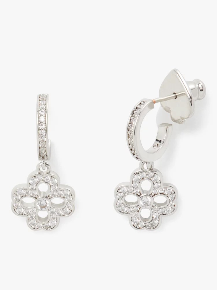 Spade Floral Pavé Charm Huggies Kate Spade New York