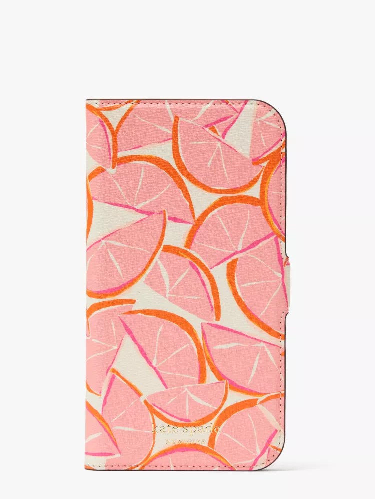 Spencer Grapefruit I Phone 13 Pro Max Wrap Folio Case Kate