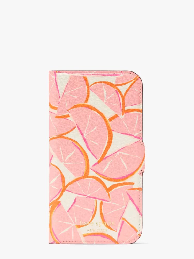 Spencer Grapefruit I Phone 13 Pro Wrap Folio Case Kate Spade UK