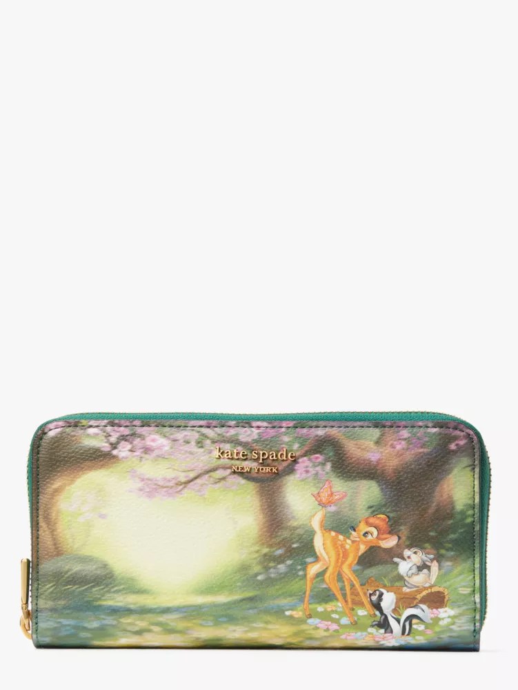 Disney X Kate Spade New York Bambi Zip Around Continental Wallet Kate