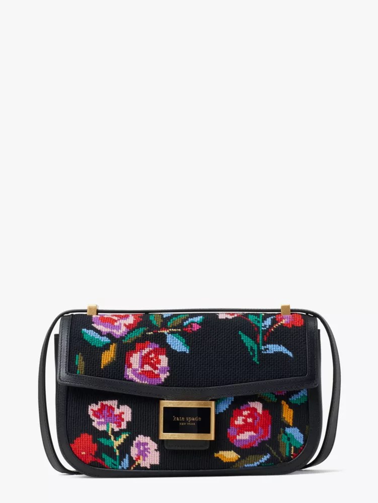 Katy Autumn Floral Needlepoint Medium Convertible Shoulder Bag Kate