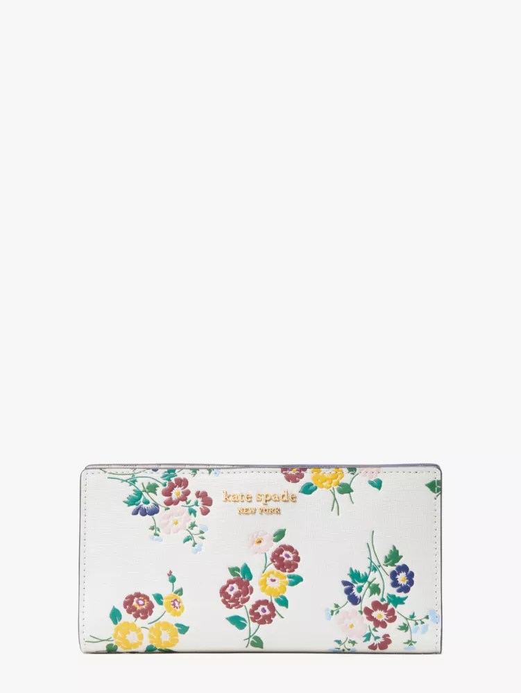 Bouquet Toss Embossed Slim Bifold Wallet Kate Spade New York