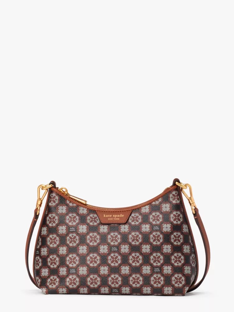 Spade Flower Monogram Coated Canvas Top Zip Crossbody Kate Spade New York