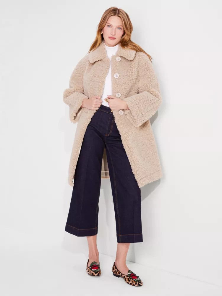 Faux Shearling Coat Kate Spade New York