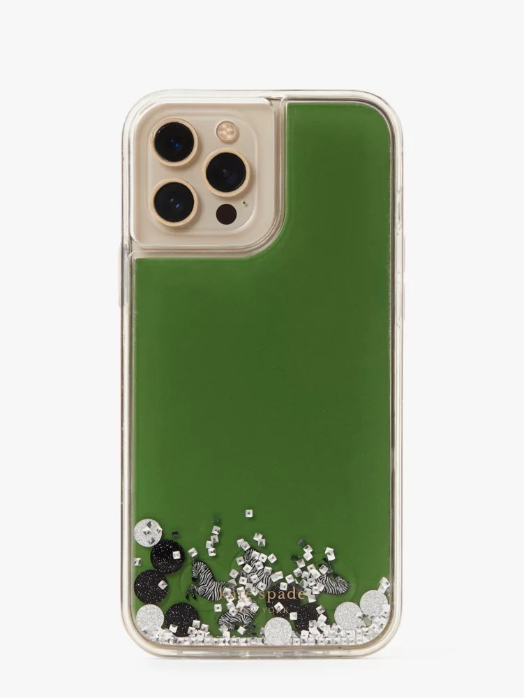 Zebra Liquid Glitter I Phone 13 Pro Max Case Kate Spade New York