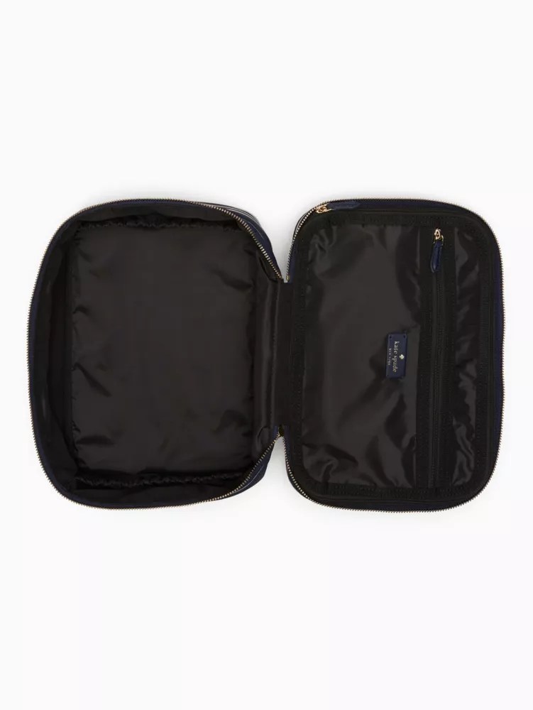 Kate Spade New York Chelsea Medium Cosmetic Bag Black Zip Closure Brand