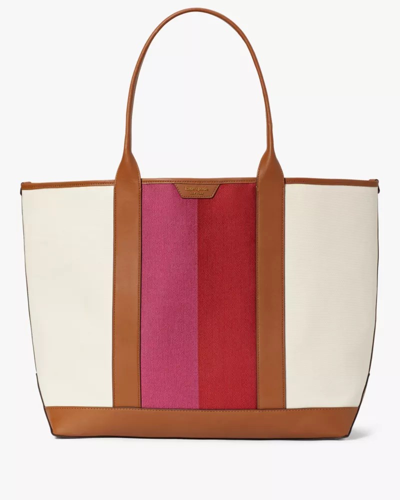 Racing Stripe Canvas Large Tote Kate Spade New York