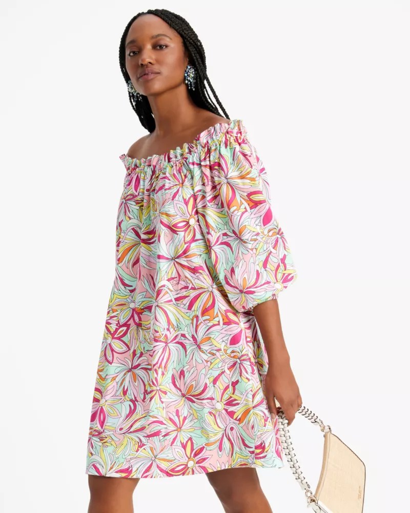 Anemone Floral Off The Shoulder Dress Kate Spade New York