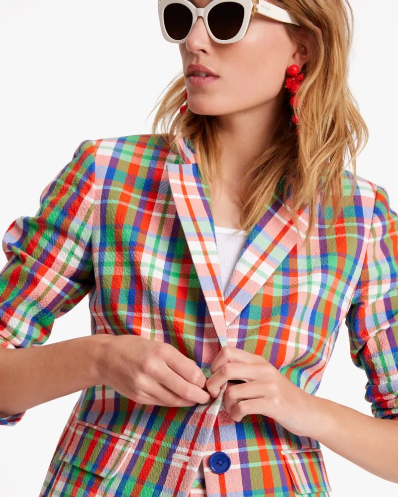 Coastal Plaid Seersucker Blazer Kate Spade UK