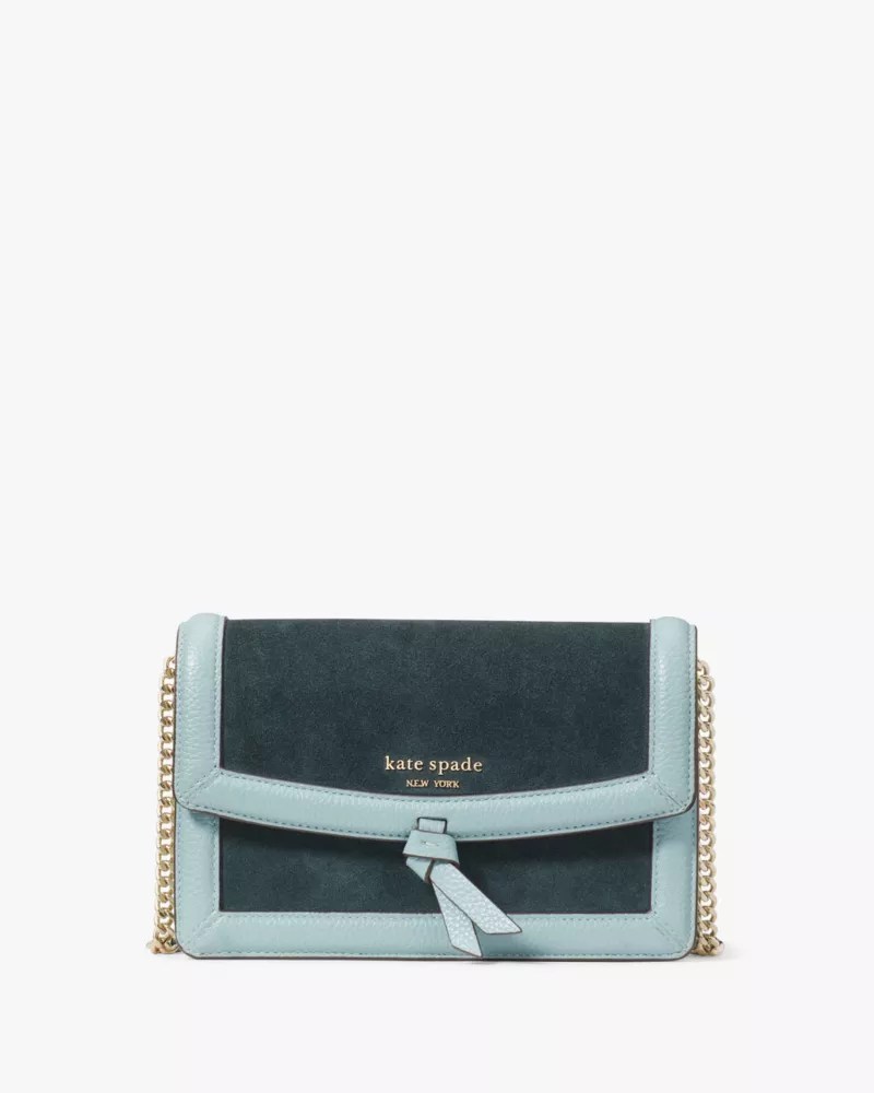 Knott Colorblocked Pebbled Leather & Suede Flap Crossbody Kate Spade UK