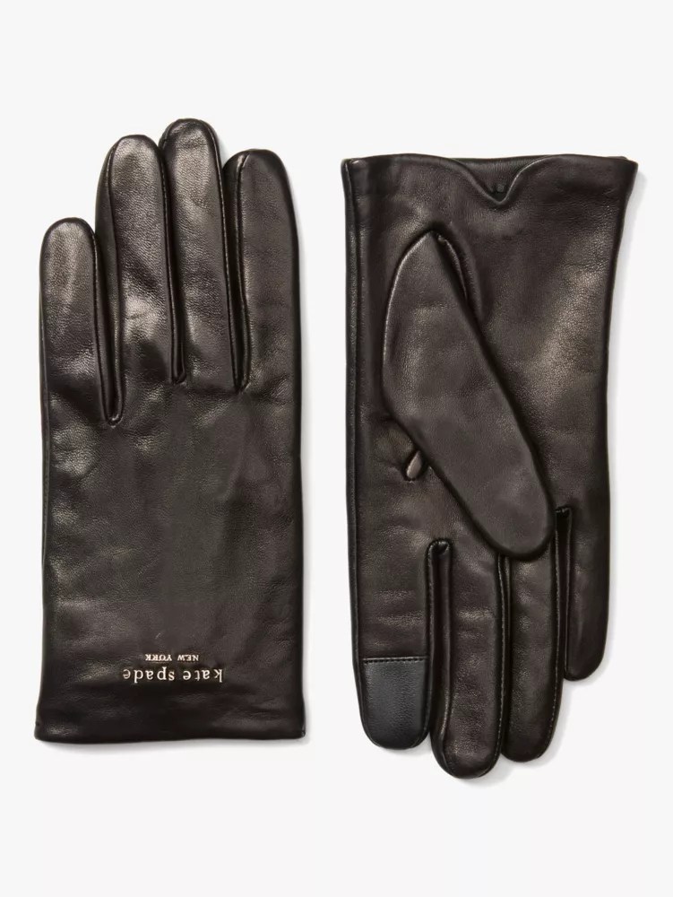 Pinmount Logo Leather Gloves Kate Spade New York
