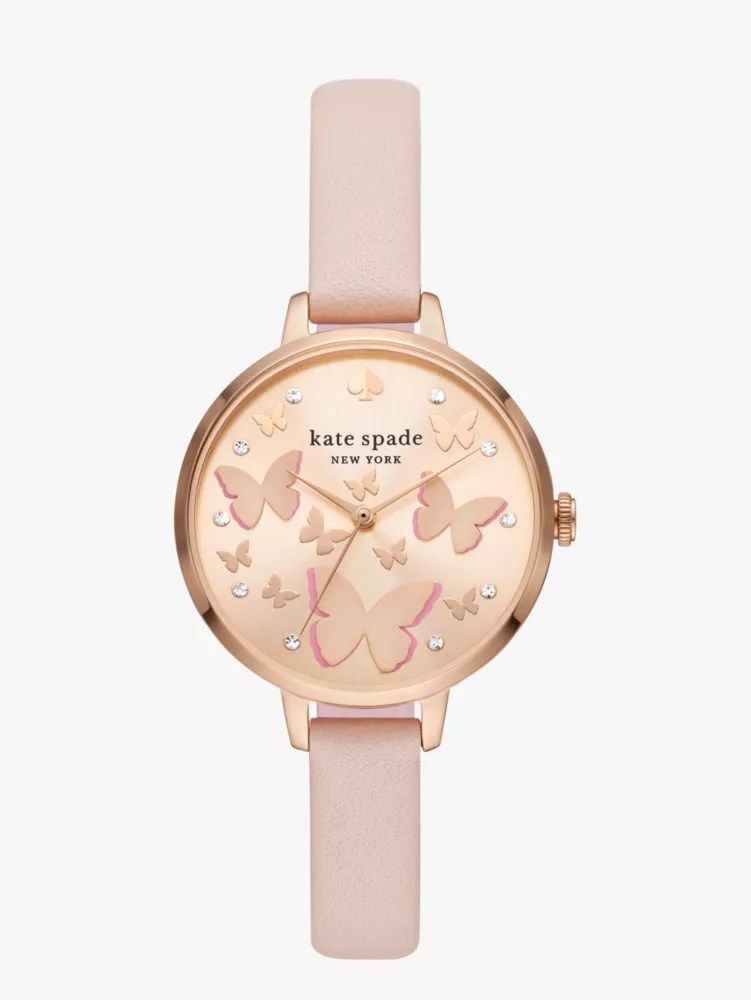 Metro Pink Leather Watch Kate Spade New York