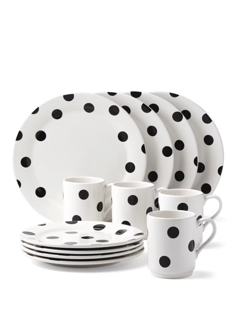 deco dot 12 piece dinnerware set Kate Spade New York