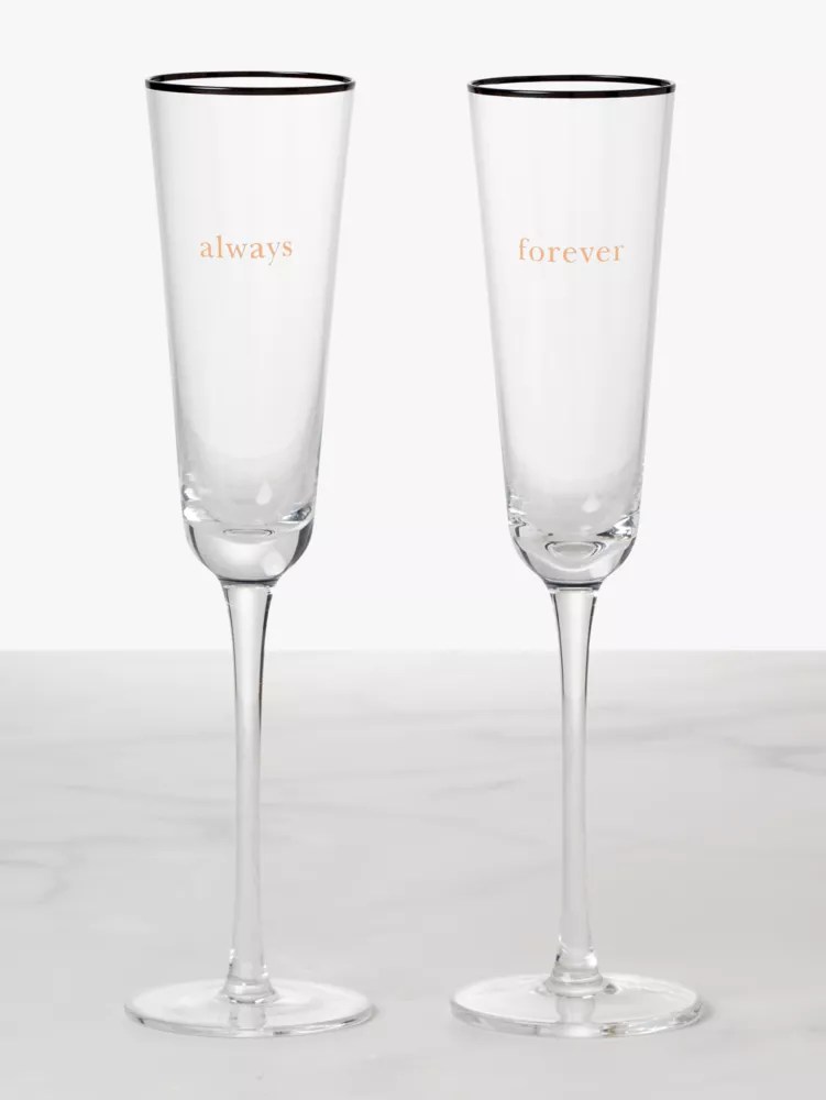Always & Forever Toasting Flute Pair Kate Spade New York