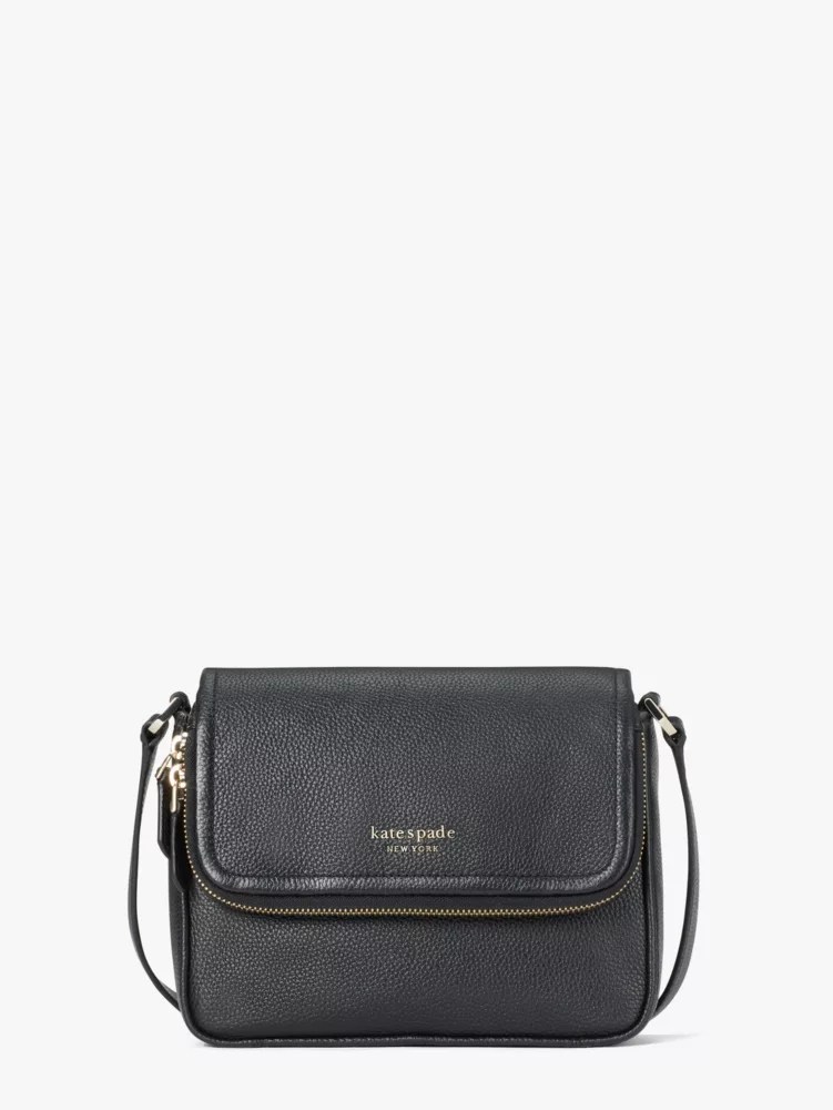 Women's black run around large flap crossbody Kate Spade New York