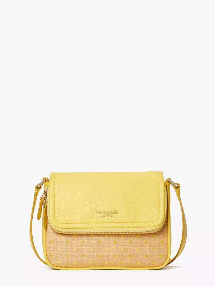 run around raffia dot large flap crossbody Kate Spade New York