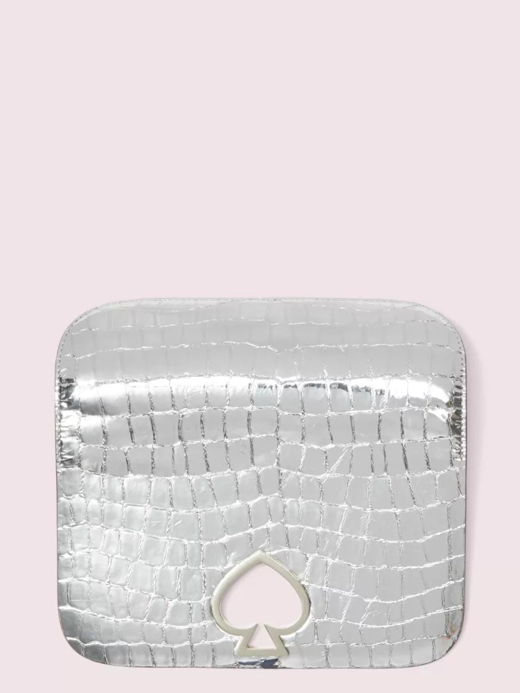 Make It Mine Metallic Croc Embossed Flap Kate Spade