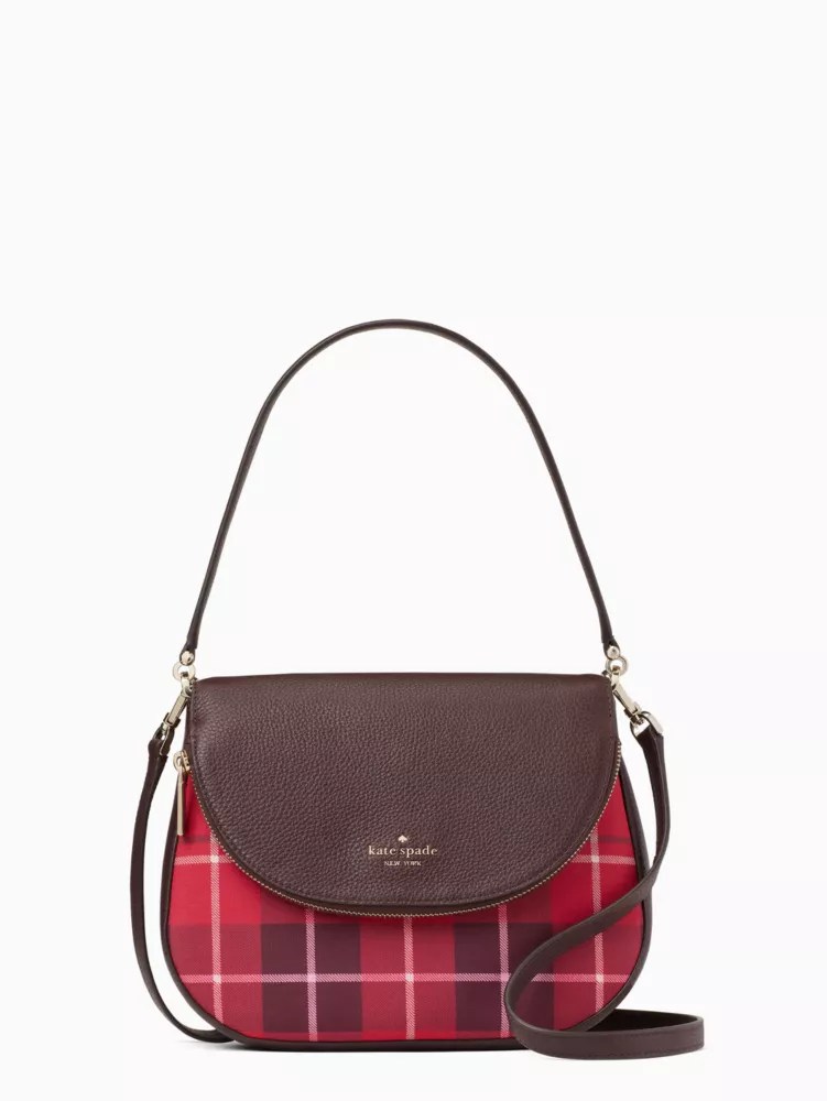 Leila Plaid Medium Flap Shoulder Bag Kate Spade Surprise