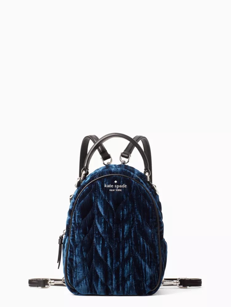 Briar Lane Quilted Crushed Velvet Mini Convertible Backpack Kate