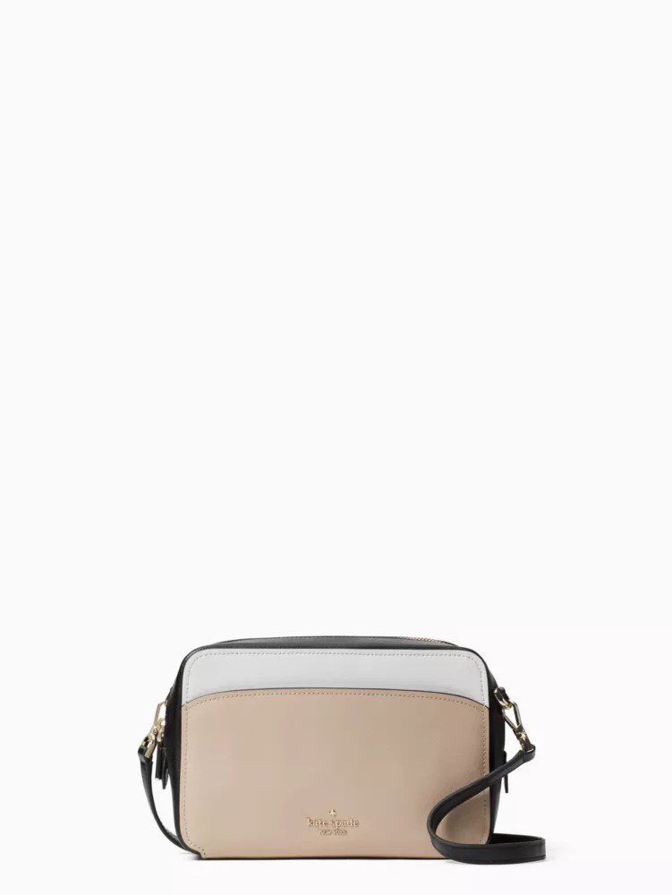 Women's warm beige multi lauryn colorblock camera bag Kate Spade New York