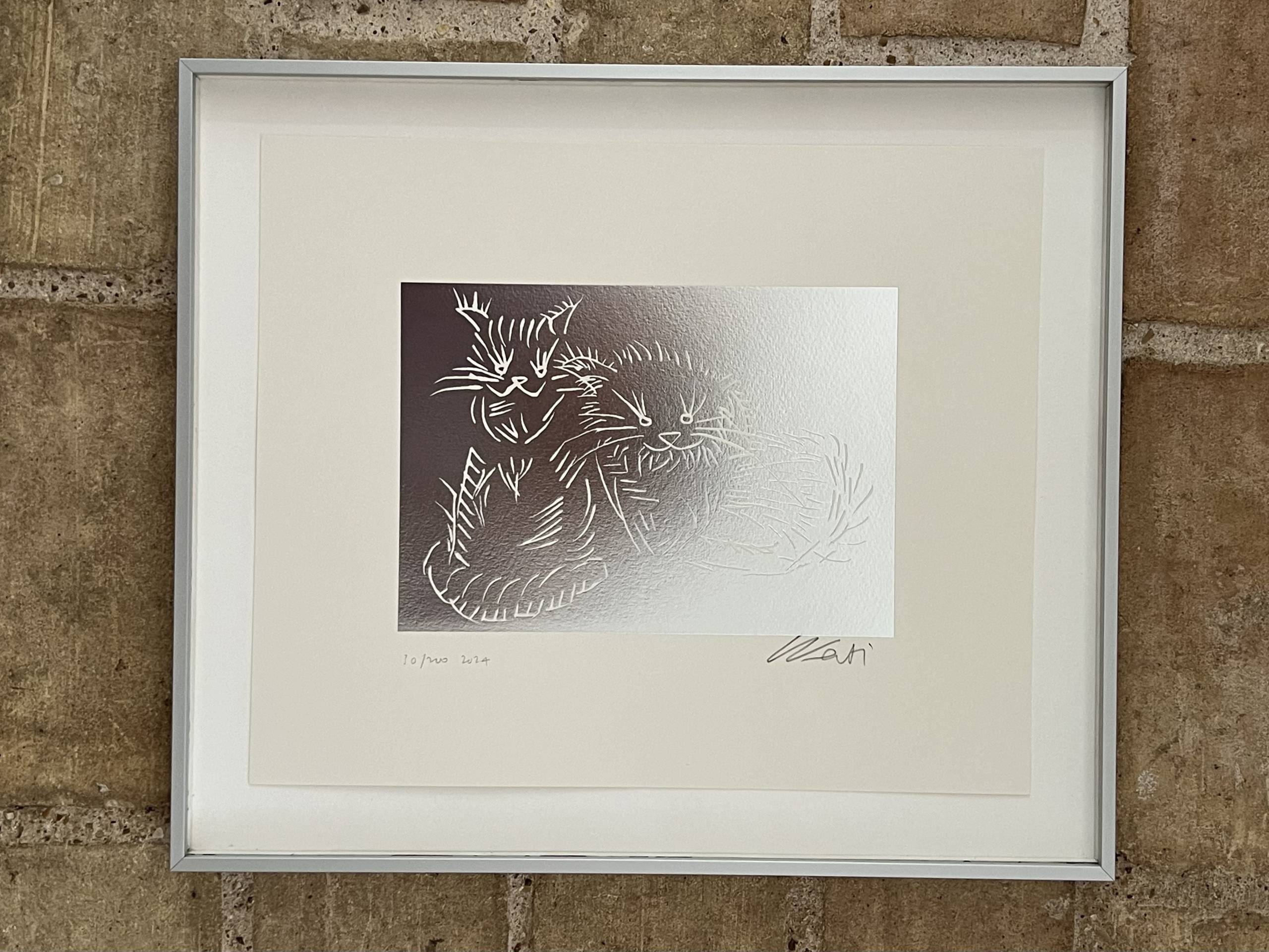 New Limited Edition Print by Ai Weiwei ‘Cats’ (silver), 2024 Kettle