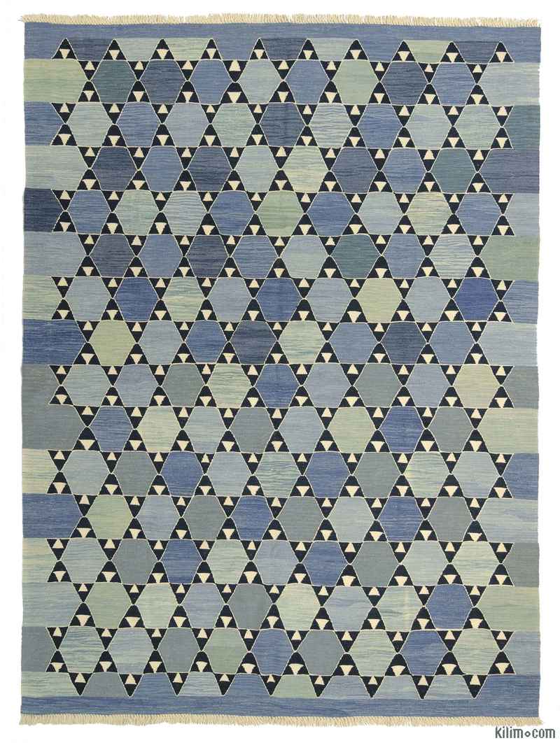 K0004673 Blue New Turkish Kilim Rug