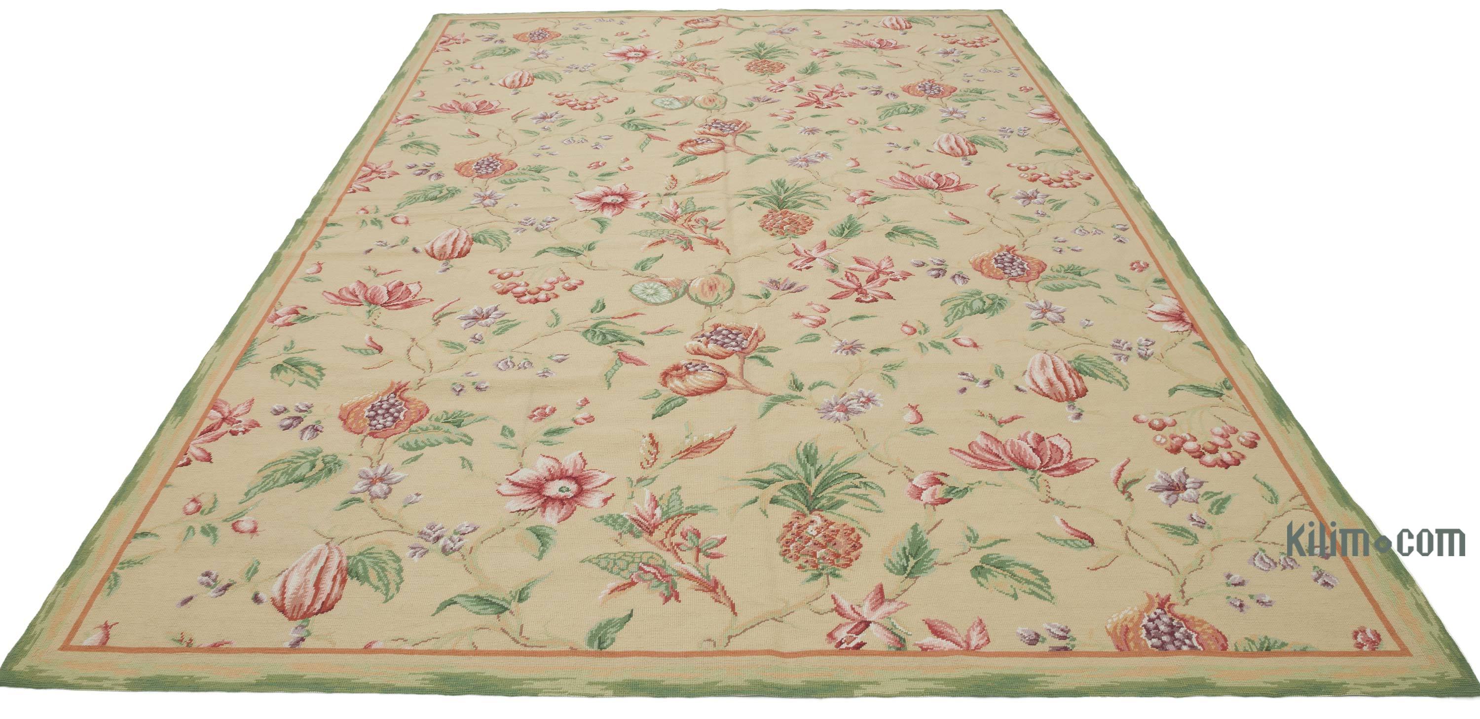 K0010686 Handmade Needlepoint Rug 5' 11" x 8' 11" (71 in. x 107 in.)