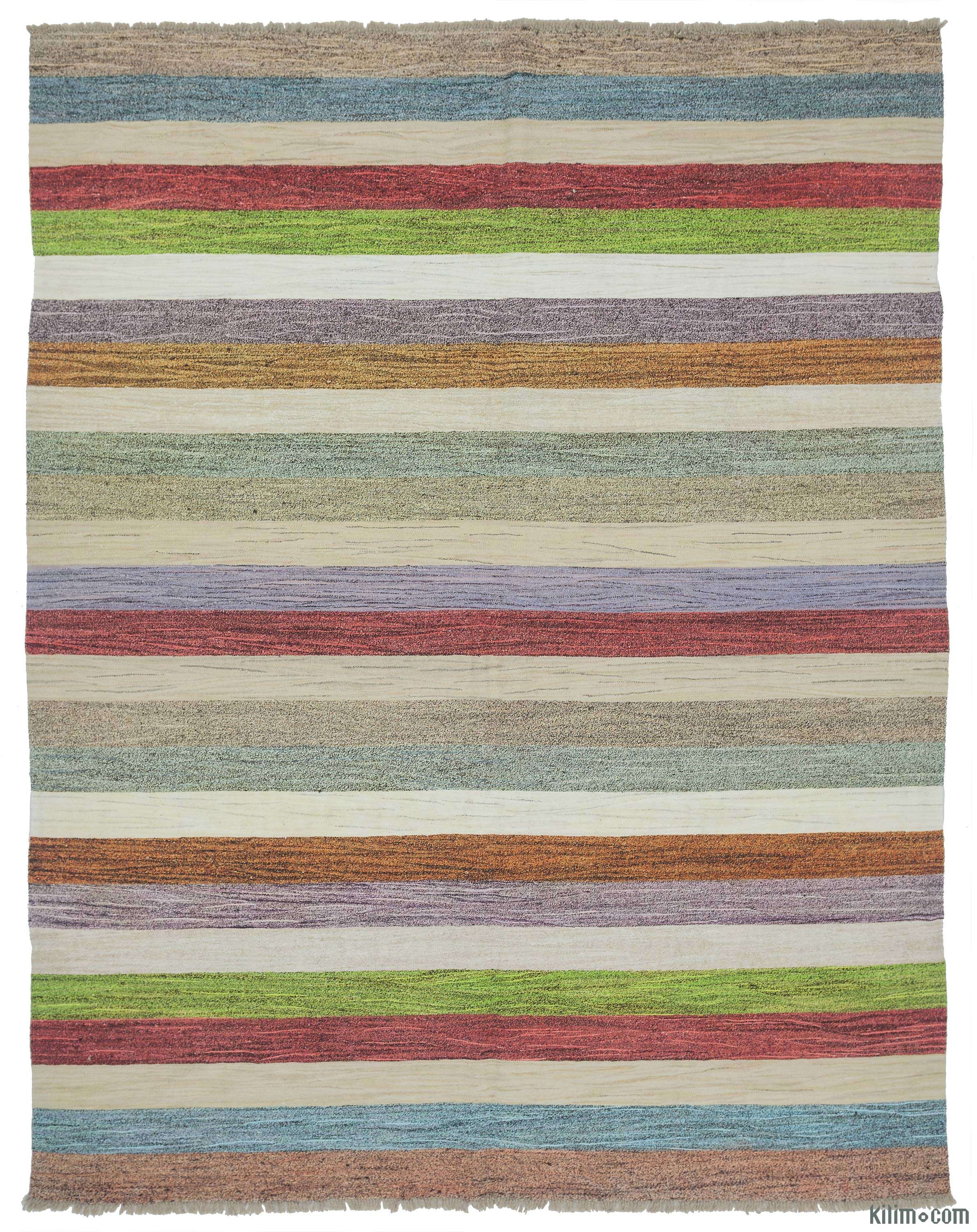 K0010703 Multicolor Old Yarn Kilim Rug