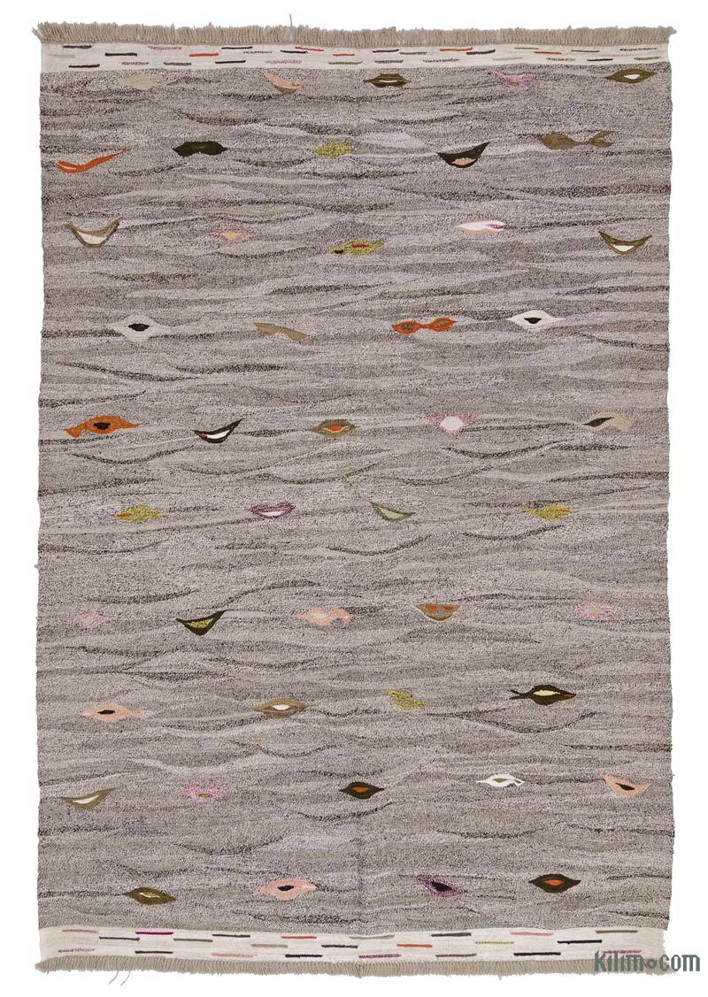 K0010705 Multicolor Old Yarn Kilim Rug