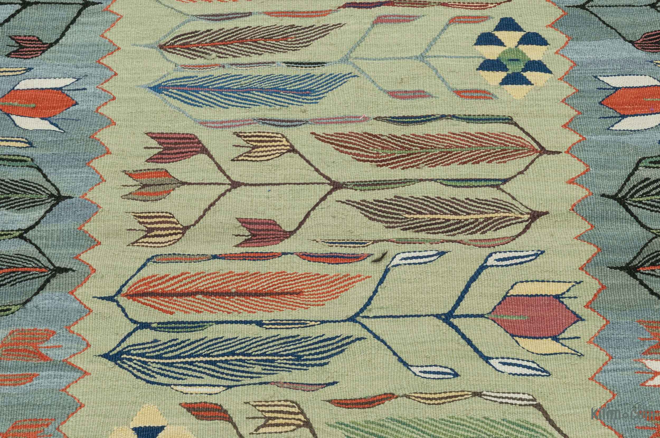K0020746 Blue, Green New Handwoven Turkish Kilim Rug